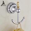 Robe Hooks Metal Chrome Silver Clothes Towels Hanger Coat Hooks Wall Hooks Ceramics Bathroom Accessories Towel Holder ST-66701