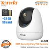 Беспроводная камера Tenda RP3 Pro 3 МП Внутренняя камера безопасности WiFi6 Двусторонняя аудиосвязь 360° Всесторонний обзор для домашней безопасности Наблюдение за ребенком Опционально SD