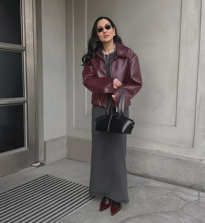 2024 European & American Women's Loose-Fit Motorcycle Leather Jacket - Autumn/Winter Fashion