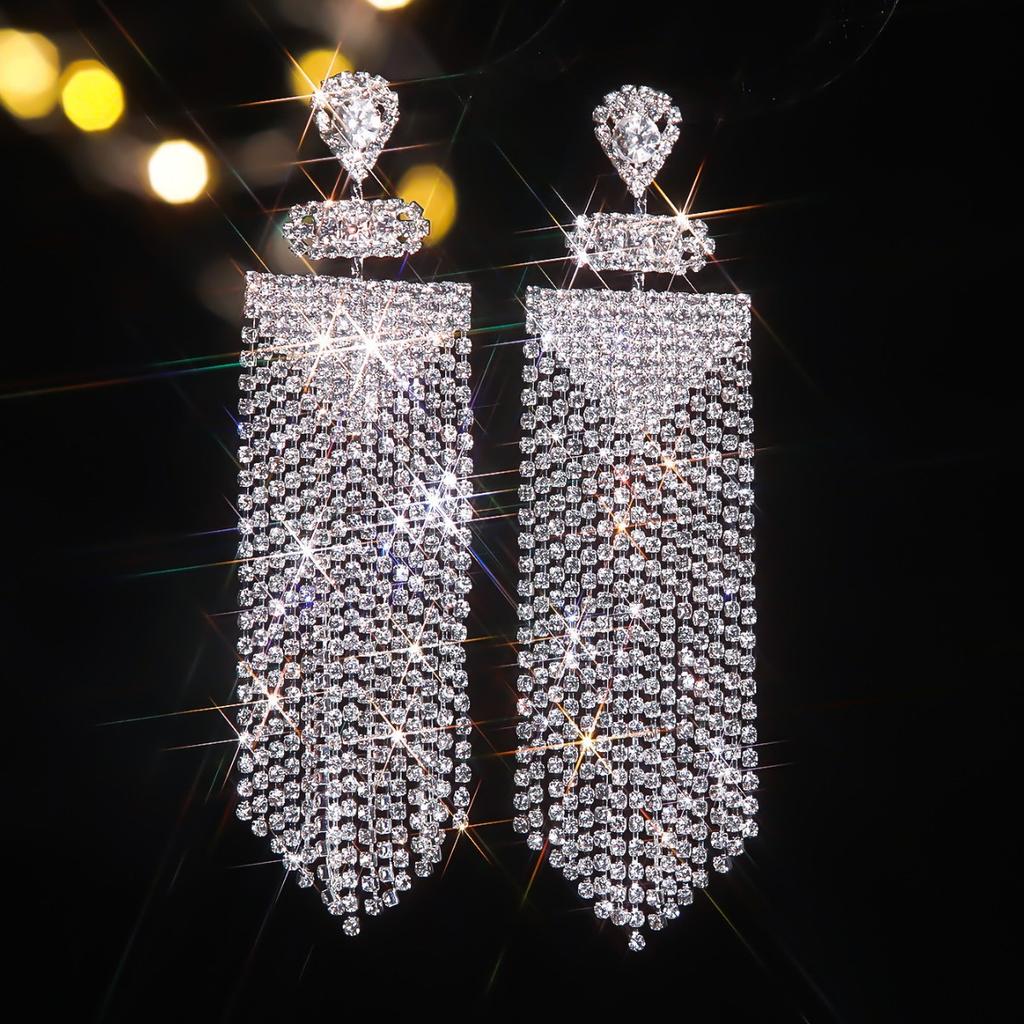 Серьги-мечи из сверкающих стразов высокого класса для тяжелой промышленности