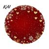Christmas Party Table Setting Round Placemat, 14 Inch Festive Pattern Anti Slip Tabletop Protector, Holiday Kitchen Mat Heat Insulation Place