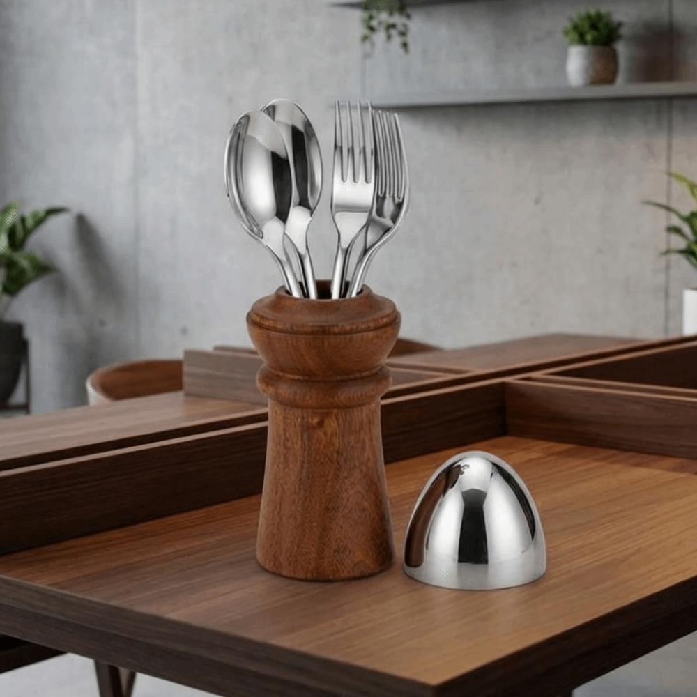 Практичный Деревянный Органайзер в Форме Яйца Декоративная Европейская Стиль Фруктовая Вилка Ложка Коробка с Крышкой Держатель для Палочек Ресторан