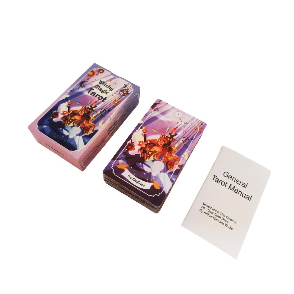 Колода Таро Witchy Magic размером 12*7 см. Очаровательная колода Таро из 78 карт, созданная с волшебными и очаровательными иллюстрациями и простым для понимания путеводителем.