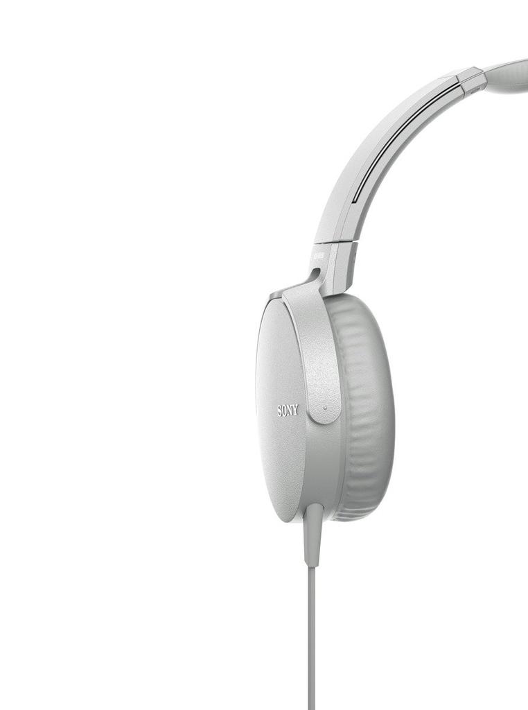 Sony Наушники с глубокими басами, складные, с пультом дистанционного управления и белым микрофоном W MDR-XB550AP, MDR-XB550AP