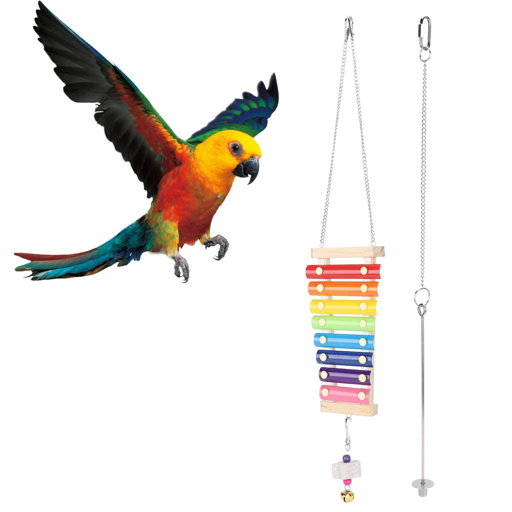 Chicken Xylophone Toy with Grind Stone Pendant Hens Coop Hanging Pecking Toys Accessory