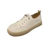 First Layer Cowhide White Shoes Women's Four Seasons Casual Versatile Nurse Soft Sole Non-slip Breathable Pregnant Women Flat Bottom Extra Large