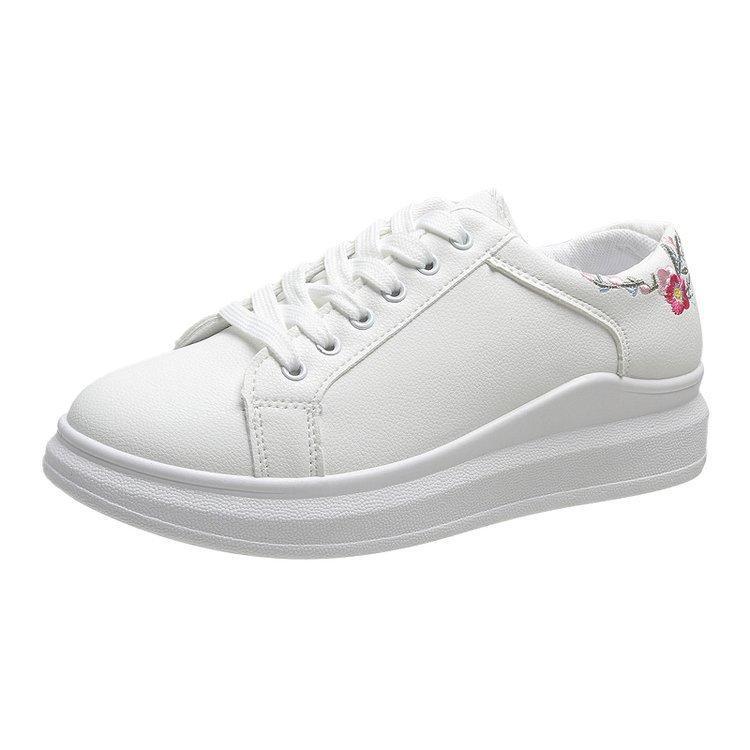 Женские туфли для досок, белые туфли, женские, осень 2024, новые, вышитые, спортивные, белые туфли, на шнуровке, модная, повседневная обувь