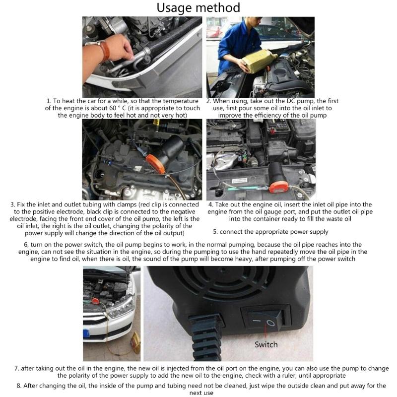Портативный насос для извлечения масла 12 В. Легкое извлечение жидкости для транспортных средств. Быстрый и эффективный насос для перекачки масла со шлангами.
