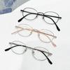 Vintage Anti-Blue Light Glasses Women's Oval Metal Frame Brand Designer Fashion Y2K Woman Metal Optical Frames Computer Glasses