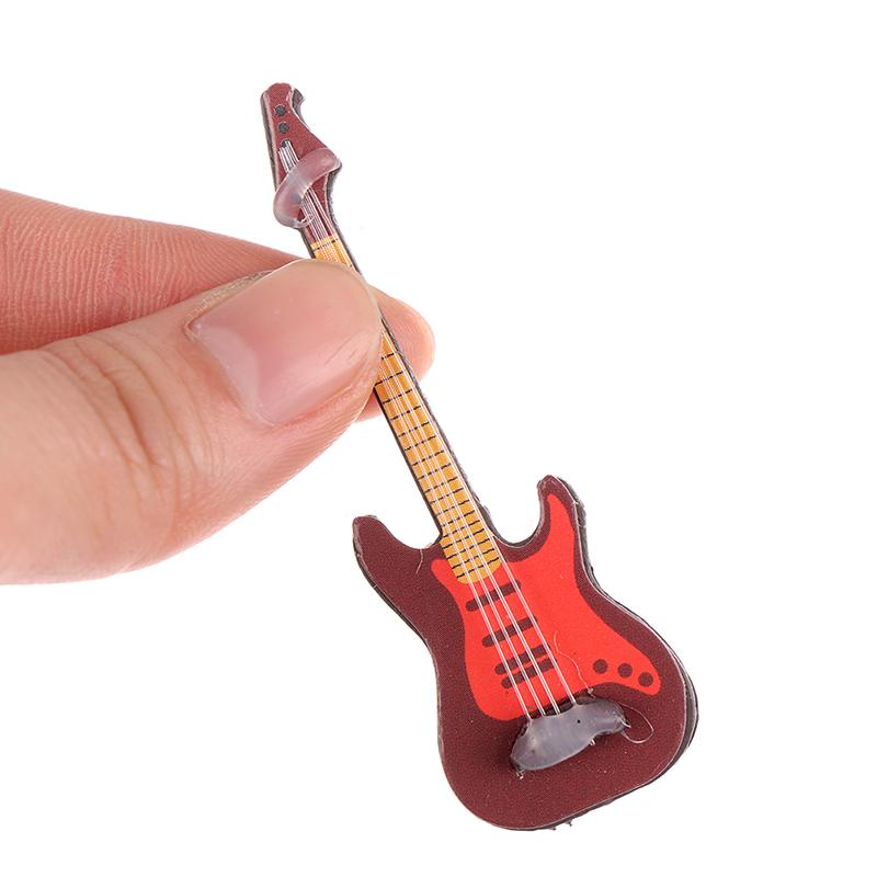 1:12 кукольных миниатюрных музыкальных инструментов электрогитара для домашнего декора