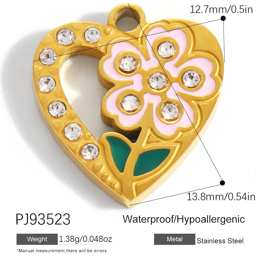 Heart Cat Dog Owl Oil Drop Ocean Style Pendants 18K Gold Plated Stainless Steel Charms Fashion Jewelry Gold Pendants