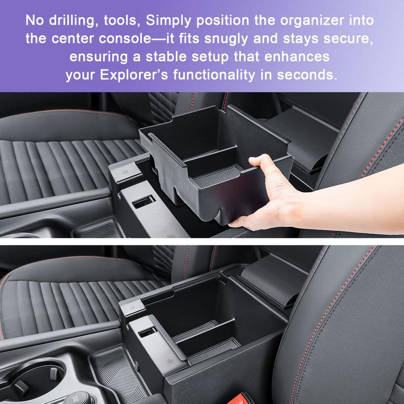 For 2025 2024 Ford Explorer Center Console Organizer Armrest Storage Box Tray Interior Storage Accessories