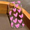 Heart Stamp Aesthetic Clear Phone Case For iPhone 17 Air 16 e 15 14 13 12 11 Pro Max Plus Mini SE Soft Clear Cover Girls Gift
