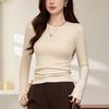 Футболка Boutique Mousse Cashmere Soft Waxy с длинным рукавом для женщин, осень-зима, новая внутренняя базовая рубашка