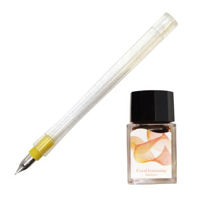 Sailor fountain pen Набор чернил для погружной ручки Dipton10 мл. 1 кисть Hocoro Letter Coral Humming Shimmer + 10-0250-701
