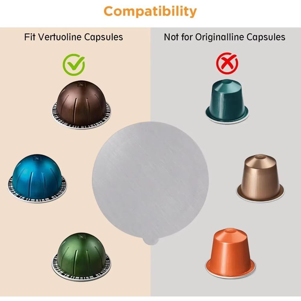 Adhesive Aluminum Foil Lids Seals Stickers Filling Disposable Empty for Nespresso Vertuo Capsules Coffee Pod Reusable Cover
