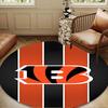 Bengals Team Logo Artwork Round mat, Anti-slip Circle Carpet Chair rug For livingroom,Bedroom, doormat home decor Gift Christmas Gifts