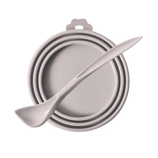 Pet Food Can Cover Reusable Silicone Sealed Can Cover with Spoon Fits 3 Standard Size Food Cans for Pet Food Cans or Canned Goods