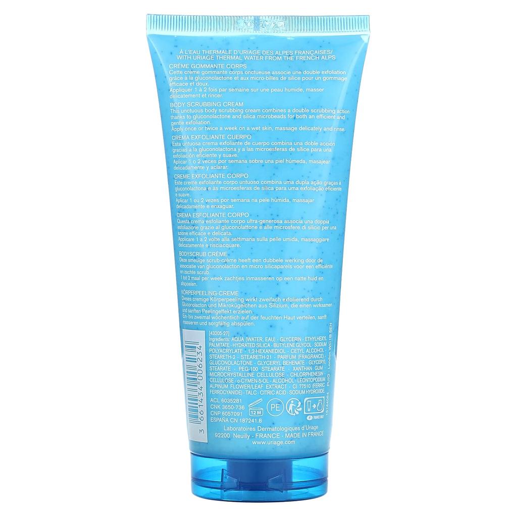 Uriage Body Scrub Cream, 6.8 Fl Oz (200 Ml)