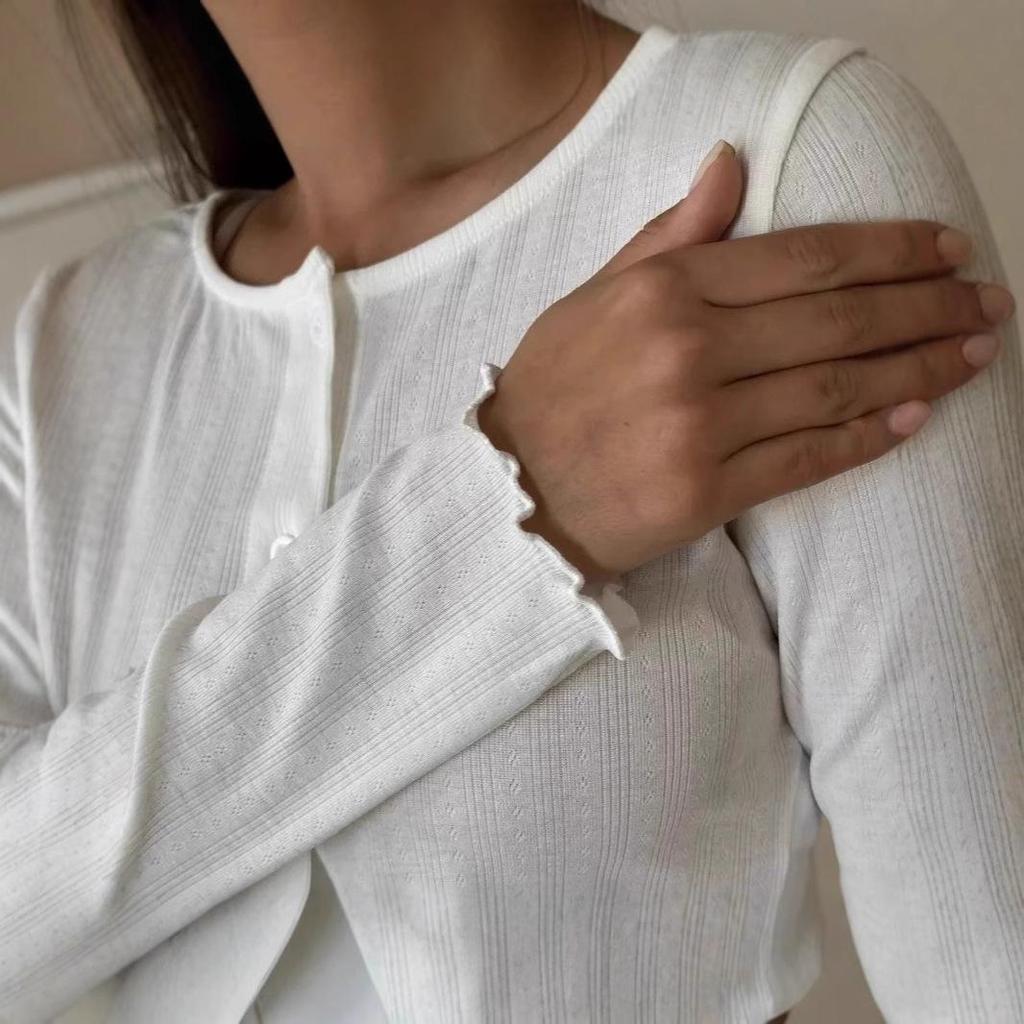 2025 Европейский и Американский Вязаный Комплект из Хлопкового Смесового Материала с Длинным Рукавом и Брюками для Осени/Зимы