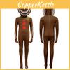 Gingerbread Children Man Jumpsuit Christmas Cosplay Costume Role Play Party