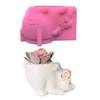 Cute Bear Flower Silicone Mold Concrete Resin Plaster Vase Mould Holder Cement Planter Tools Table Ornament