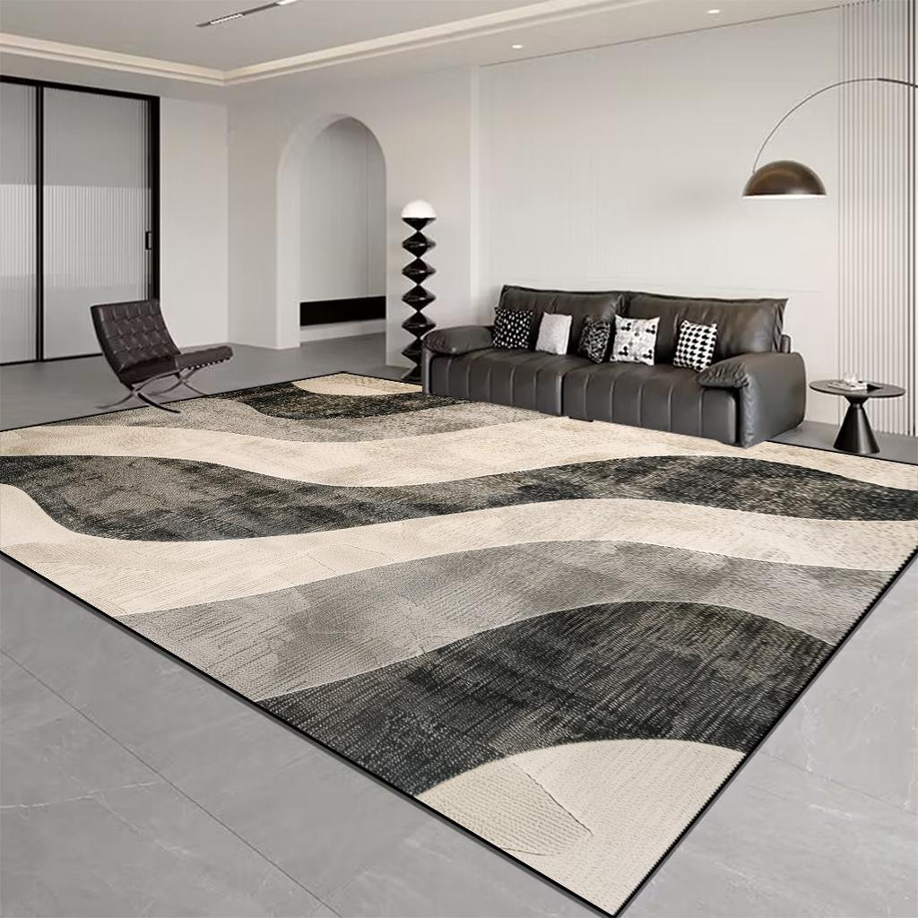 Скандинавский ковер в полоску класса люкс для декора гостиной, мягкие ковры, легко чистящиеся, для спальни, большой площади, оранжево-коричневый коврик для пола