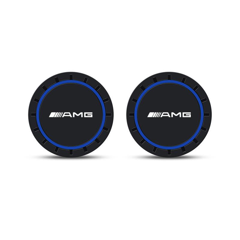 ILY2 2Pcs Silicone Car Water Cup Coaster Pad Anti-slip Cup Mat For Mercedes Benz AMG W203 W205 W206 W211 W212 W220 W201 W210 Sticker