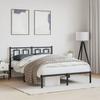 VidaXL Metal Bed Frames with Headboard, Double Bed with Slat Base, Adult Bed with Footboard, Bedroom Furniture, 374240