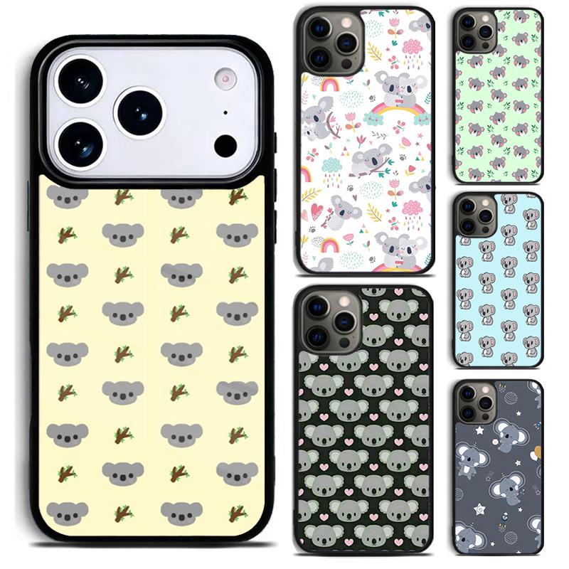Koala Kawaii Animal Phone Case for iPhone 17 16 15 Pro Max Air 14 13 12 11 Plus Shockproof Cover