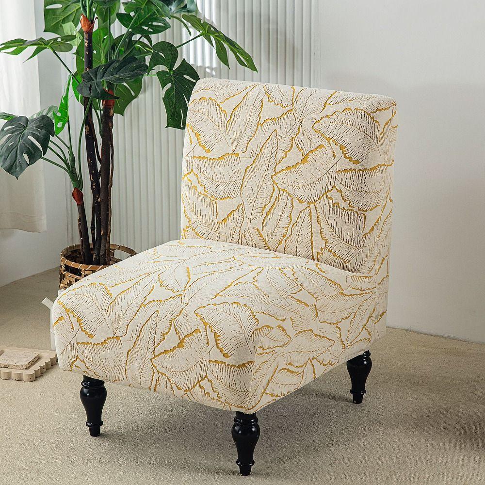 Printed Armless Chair Cover Washable Furniture Protector Cover Durable Single Sofa Slipcover