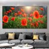 Абстрактные желто-красные цветы маков, картина маслом, печать на холсте, постеры с природными цветочными принтами и принты для украшения гостиной