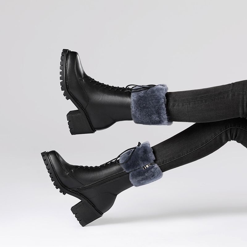 Новые зимние ботинки на среднем каблуке в британском стиле размера 40, зимние теплые ботинки из хлопка и снега с подкладкой