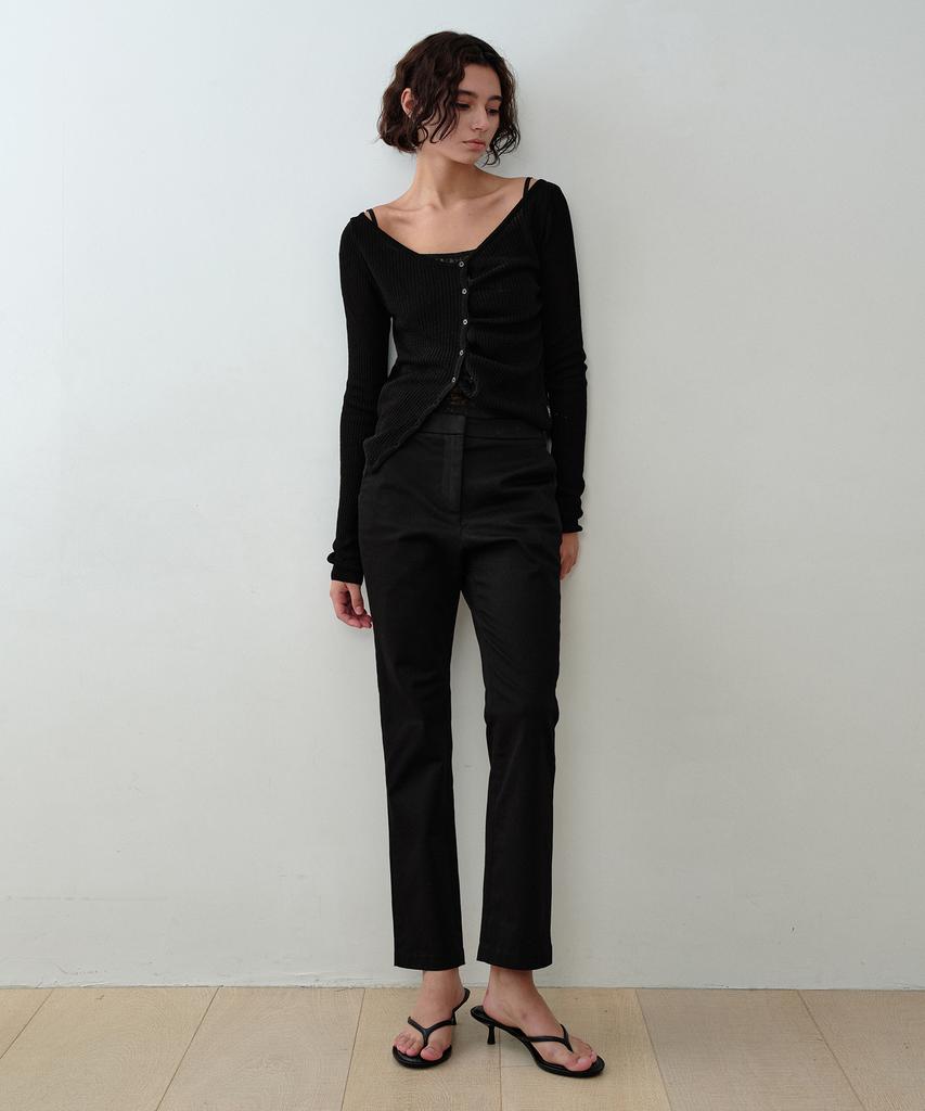 Хлопковые брюки Simeteuligpeosenteu Slim-Leg / Черный
