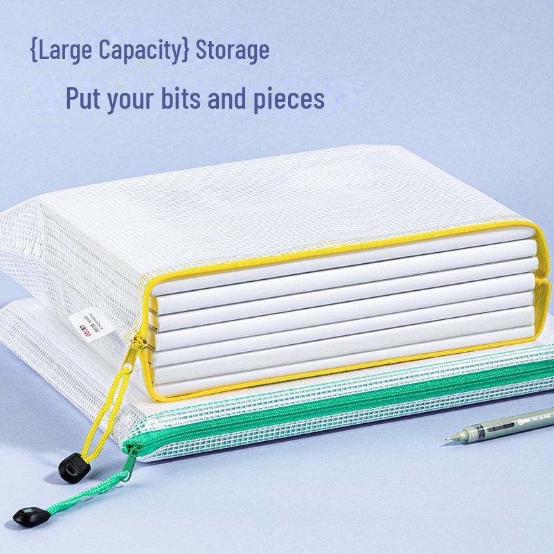 Прозрачная сетчатая сумка-регистратор на молнии для студентов - сумка для хранения канцелярских принадлежностей и карандашей для экзаменов