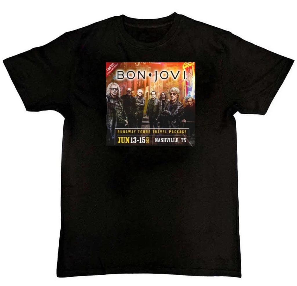 Bon Jovi Band Nashville Trip Tour Graphic Print Unisex T-Shirt S M L XL 2 3 4 XL