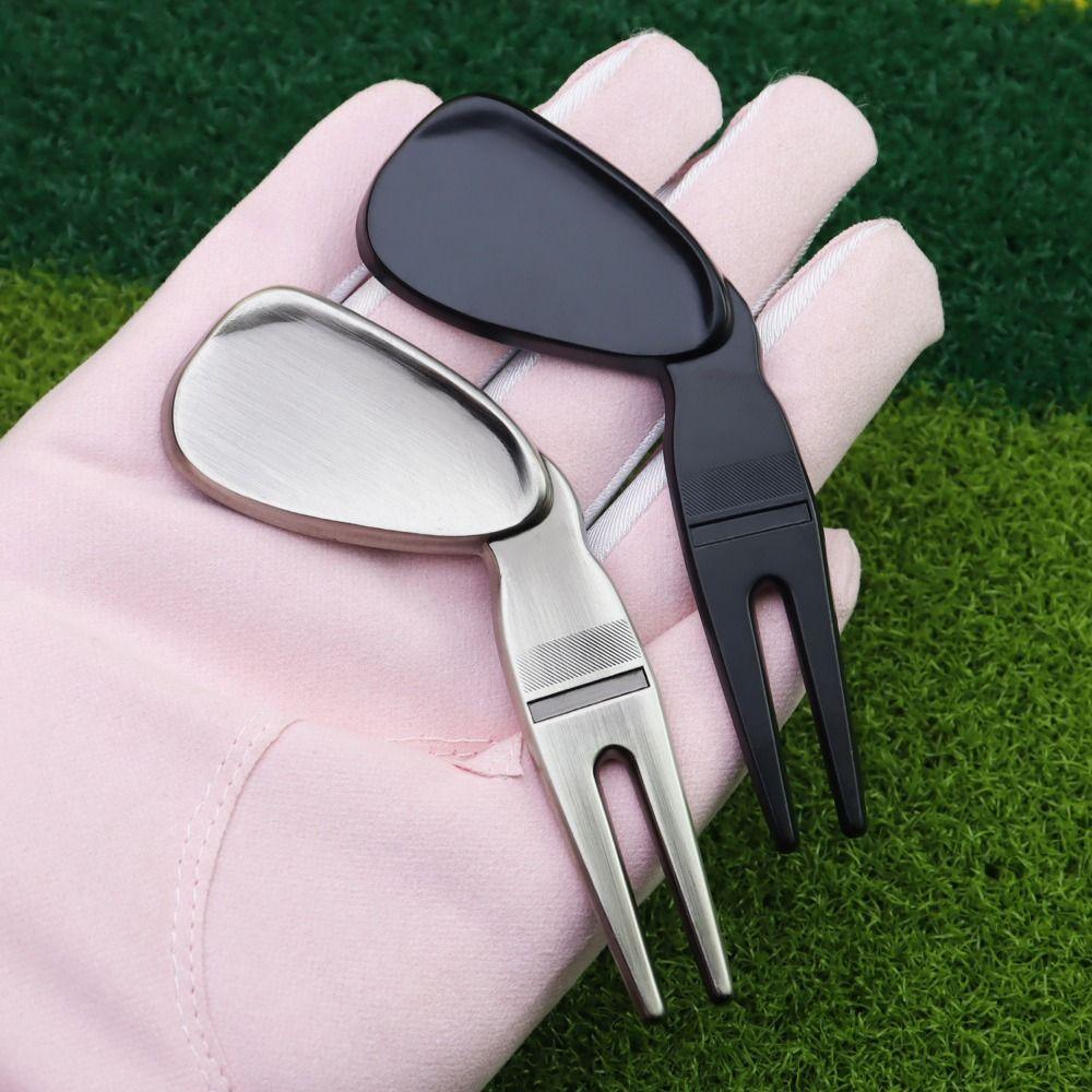 Magnetic Golf Ball Fork Spacecraft Golf Ball Marker Golf Divot Tool Divot Fork  Mark Location