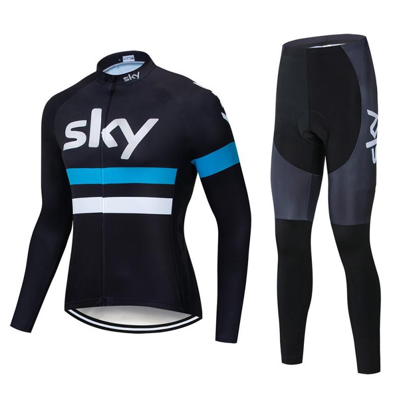 Men Women Cycling Jersey Set Long Sleeve Breathable Bib Kit Mountain Road Bike Riding Sportswear