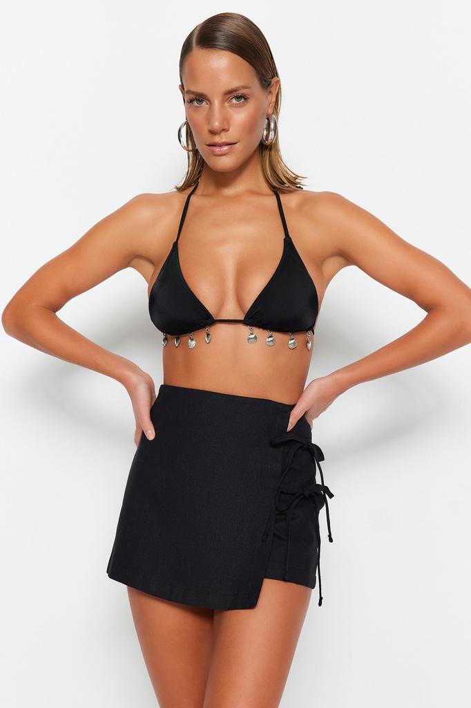 Женская мода, черные плиссированные двухслойные теннисные трикотажные спортивные шорты премиум-класса, юбка с карманом внутри, шорты