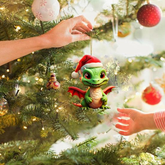 Подвеска Yousheng Christmas Dragon, мультяшный дракон, акриловое подвесное украшение, прочное для праздничного украшения елки