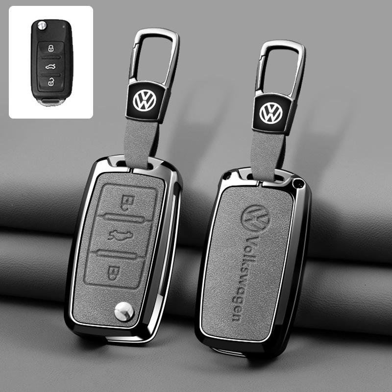 hijk1 Car Key Fob Case Cover For Volkswagen VW Polo Tiguan Golf Jetta Beetle Eos Scirocco Up Transporter Sharan Keychain Accessories