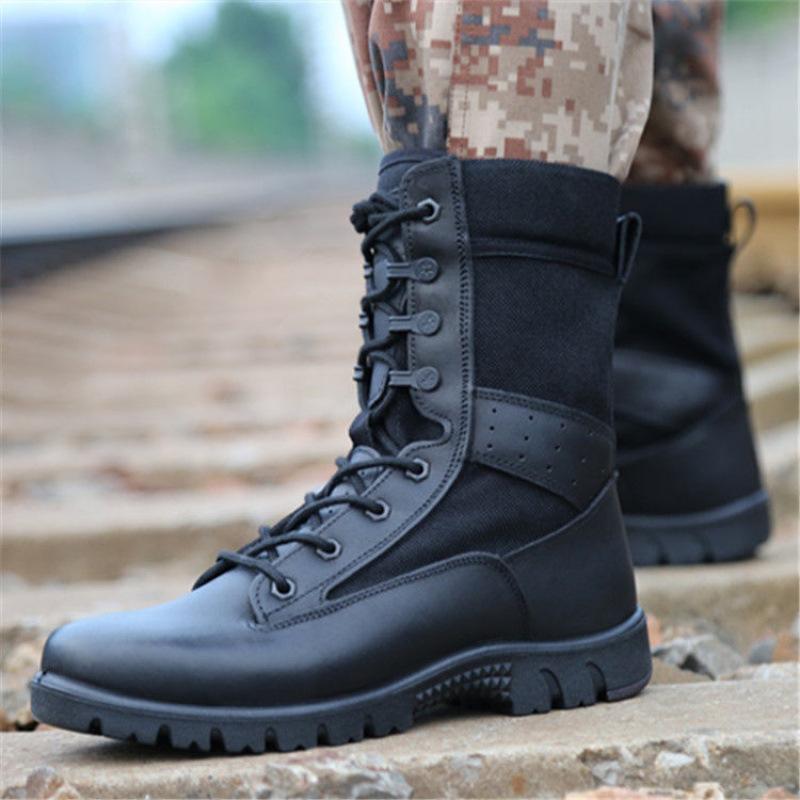 New 017 Combat Boots Men's and Women's Ultra-light Breathable Tactical Boots High-top Duty Security Training Shoes Mountaineering Land Combat Boots
