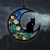 Hanging Ornament Colourful Cat/Dog On The Moon Design with Hanging Hole Vibrant Color Window Hanging Memorial Pendant Home Decoration