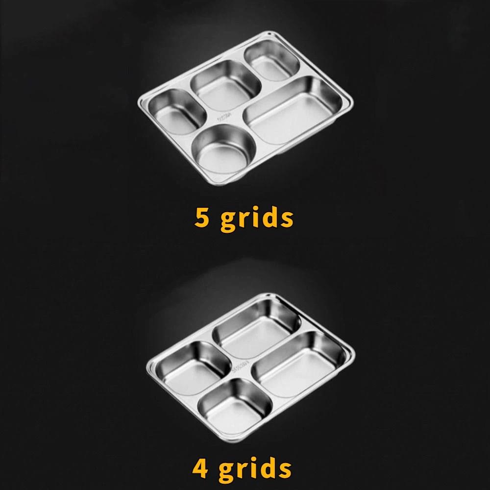 Leakproof Stainless Steel Lunch Box Microwavable Food Grade Insulated Lunch Box Multi-Grid with Cutlery Food Container