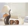 Home Décor Elephant Family Matte Finish Ceramic Figures - (Set of 4 Piece, Matte Brown) Latest