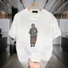 Мужская повседневная футболка Off-White с мультяшным графическим принтом, круглым вырезом, коротким рукавом, свободного кроя