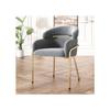 Chaise de salle à manger, lot de 4, luxe léger, salon, chambre, chaise de loisirs, quatre pieds en métal, velours, gris