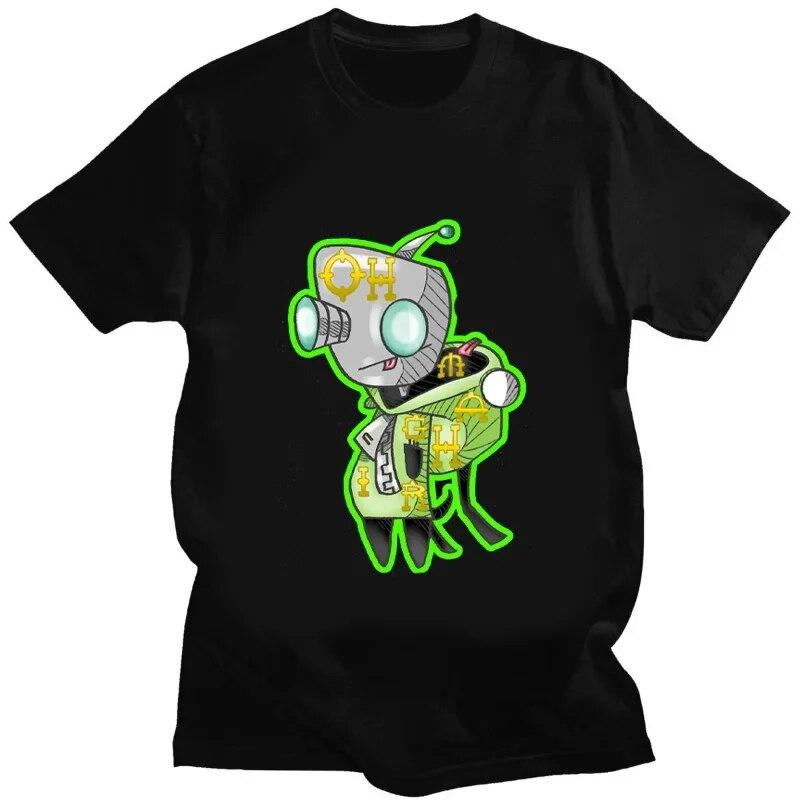 Футболка с рисунком «Захватчик Зим» Kawaii Zim Image, милая футболка с мультяшным принтом, унисекс, женская футболка в стиле ретро, ​​модная футболка для творчества с короткими рукавами