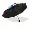 1pc Magic Potion Two Unicorns Cartoon Umbrella, Portable 3-Fold Compact Umbrella, Suitable for Camping, Hiking and Travel, Ideal Easter Birthday