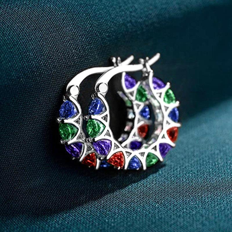 Блестящие круглые серьги-кольца с цирконием для женщин  Цвет/Золотистый цвет Маленькие  Круглые Универсальные модные аксессуары